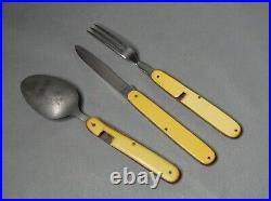 WWII German Army Ed. Wusthof Solingen Officer Soldier Pocket Utensil Cutlery Set