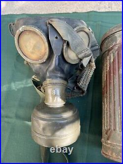 WWII German Army Gas Mask GM30 (1938) with FE44 Filter (1944) // Original