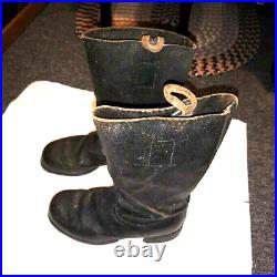 WWII German Army field boots 100% original NCO Leather soles with rubber heel