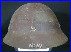 WWII Imperial Japanese Army IJA Home Guard'Last Ditch' Helmet Green Line Banded