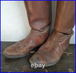 WWII Imperial Japanese Army Riding Boots / NCO Cavalry Leather Boots Japan