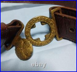 WWII Imperial Japanese Army Standard Bearer Leather Belt Authentic WWII Imperial Japanese Army Standard Bearer Leather Belt Authentic