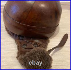 WWII Imperial Japanese Army Tank Crew Winter Leather Helmet with Star Marking