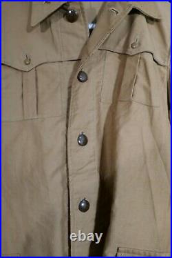 WWII Italian Army North Africa Bush / Syriana Jacket Large Size & Belt Fine Orig