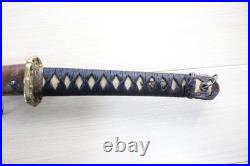 WWII Japanese Army Shin-Gunto Koshirae Leather Covered Saya, Short Takemitsu F16
