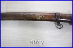 WWII Japanese Army Shin-Gunto Koshirae Leather Covered Saya, Short Takemitsu F16