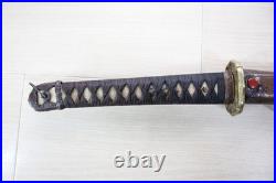 WWII Japanese Army Shin-Gunto Koshirae Leather Covered Saya, Short Takemitsu F16