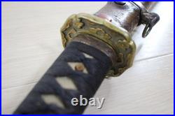 WWII Japanese Army Shin-Gunto Koshirae Leather Covered Saya, Short Takemitsu F16