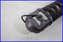WWII Japanese Army Shin-Gunto Koshirae Leather Covered Saya, Short Takemitsu F16