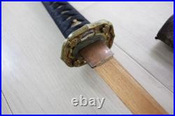 WWII Japanese Army Shin-Gunto Koshirae Leather Covered Saya, Short Takemitsu F16