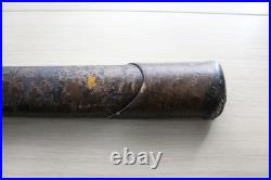 WWII Japanese Army Shin-Gunto Koshirae Leather Covered Saya, Short Takemitsu F16