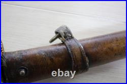 WWII Japanese Army Shin-Gunto Koshirae Leather Covered Saya, Short Takemitsu F16