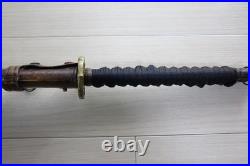 WWII Japanese Army Shin-Gunto Koshirae Leather Covered Saya, Short Takemitsu F16