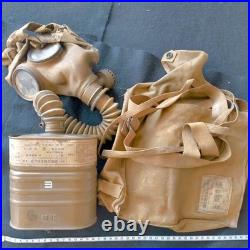 WWII Japanese Imperial Army Gas Mask with Canvas Bag and Named Owner Tag Japan