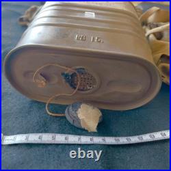 WWII Japanese Imperial Army Gas Mask with Canvas Bag and Named Owner Tag Japan