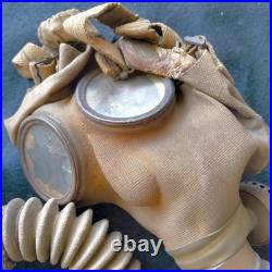 WWII Japanese Imperial Army Gas Mask with Canvas Bag and Named Owner Tag Japan