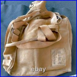 WWII Japanese Imperial Army Gas Mask with Canvas Bag and Named Owner Tag Japan