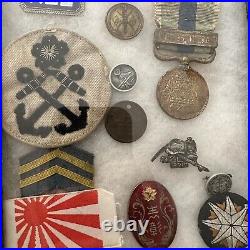 WWII Japanese Lot Patches Pins Badge Tabs Etc Navy Army