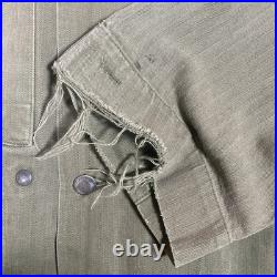 WWII Korea US Army P43 HBT Jacket Shirt Herringbone Twill Named 38R Stencil MSgt