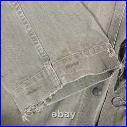 WWII Korea US Army P43 HBT Jacket Shirt Herringbone Twill Named 38R Stencil MSgt