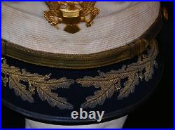 WWII Korean War US Army Senior Officers Dress Summer White Service Visor Hat