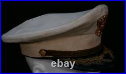 WWII Korean War US Army Senior Officers Dress Summer White Service Visor Hat