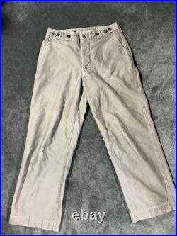 WWII M-43 Field Pants with13 Star Metal Buttons, US Army 1940s, W30 X L28