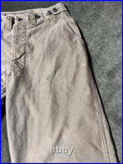 WWII M-43 Field Pants with13 Star Metal Buttons, US Army 1940s, W30 X L28