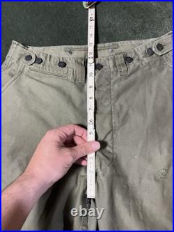 WWII M-43 Field Pants with13 Star Metal Buttons, US Army 1940s, W30 X L28