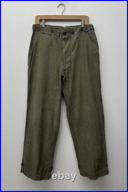WWII M-43 Field Pants with13 Star Metal Buttons, US Army 1940s, W32 x L31, V-98