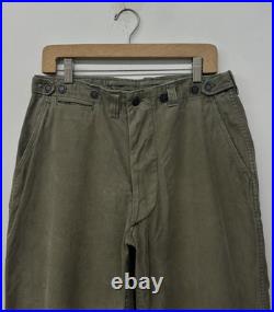 WWII M-43 Field Pants with13 Star Metal Buttons, US Army 1940s, W32 x L31, V-98