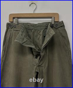 WWII M-43 Field Pants with13 Star Metal Buttons, US Army 1940s, W32 x L31, V-98