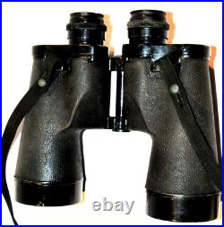 WWII M17 A1 7x50 US ARMY BINOCULARS! WITH NECK STRAP & LEATHER CASE! CLEAR VIEW