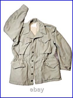 WWII M1943 Field Jacket Size 38R Army Green HBT WW2 Military Rare 1943