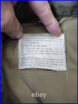 WWII M1943 Field Jacket Size 38R Army Green HBT WW2 Military Rare 1943