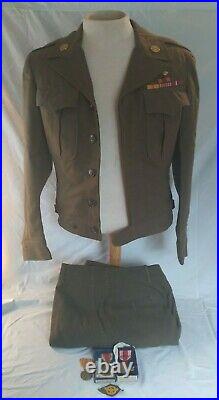 WWII OD Wool Ike Jacket US Army Western Pacific Forces Size 36S dated April 1945