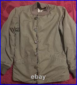 WWII Original M43 Pile Liner 36R Jacket US ARMY M1943 Field WW2 Coat 44 chest