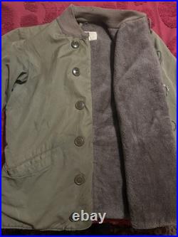 WWII Original M43 Pile Liner 36R Jacket US ARMY M1943 Field WW2 Coat 44 chest