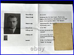 WWII Original Red Army Soviet ID Guards Ukrainian Oder Front 1945