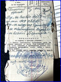 WWII Original Red Army Soviet ID Ukrainian KHOMENKO Battle Warsaw Berlin 1945