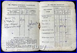 WWII Original Red Army Soviet Identity Papers PPSH Wounded Luger Nagant Rare