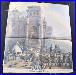 WWII Original Red Army Soviet Propaganda Painting Berlin Reichstag 1945 RARE