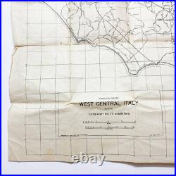 WWII Rare 5th Army HQ Field Printed Route Numbering Invasion Map Central Italy