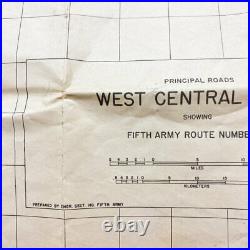 WWII Rare 5th Army HQ Field Printed Route Numbering Invasion Map Central Italy