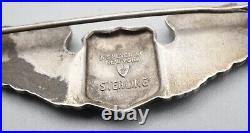 WWII Sterling Army Air Forces Pilot Full Size 3 Inch Wings Badge by Meyer RARE