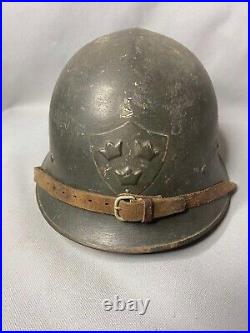 WWII Sweden Swedish Army Steel Helmet Skull Crossbones Decal Chin Strap Linear