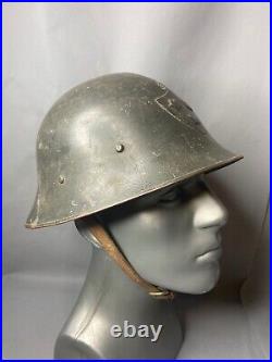 WWII Sweden Swedish Army Steel Helmet Skull Crossbones Decal Chin Strap Linear