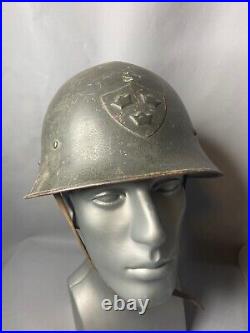 WWII Sweden Swedish Army Steel Helmet Skull Crossbones Decal Chin Strap Linear