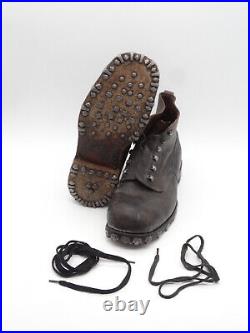 WWII Swiss Army Mountain Hobnail Boots Gebirgsjäger Large Size US 10 / EU 43