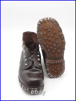 WWII Swiss Army Mountain Hobnail Boots Gebirgsjäger Large Size US 9,5 / EU 42,5